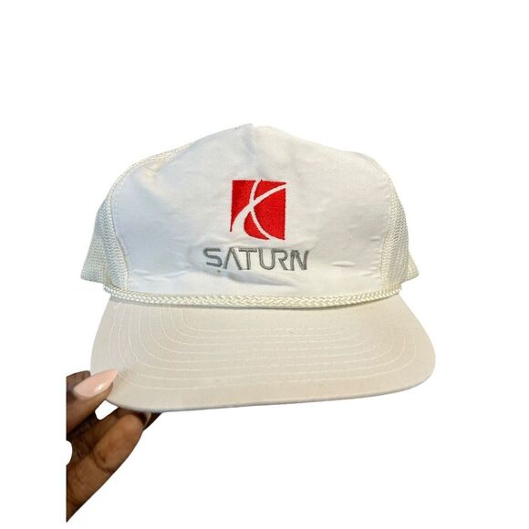 Vintage Saturn Auto Rope Snapback Cap Hat Retro Throwback 90s Y2K Streetwear - Picture 1 of 4